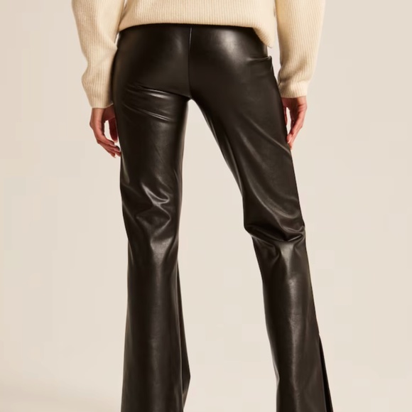 Abercrombie & Fitch Vegan Leather Flare Pant - Picture 4 of 13